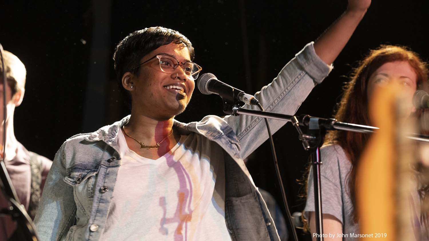 Bass lessons Toronto — Studio 211 student on stage concert